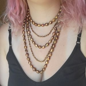 cascading pearl necklace
